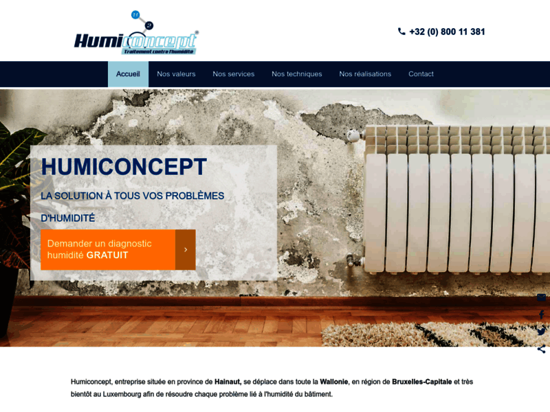 Screenshot du site : Humiconcept