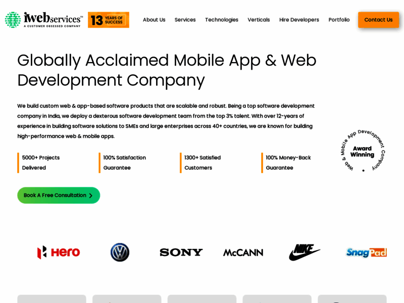 Site screenshot : iWebServices
