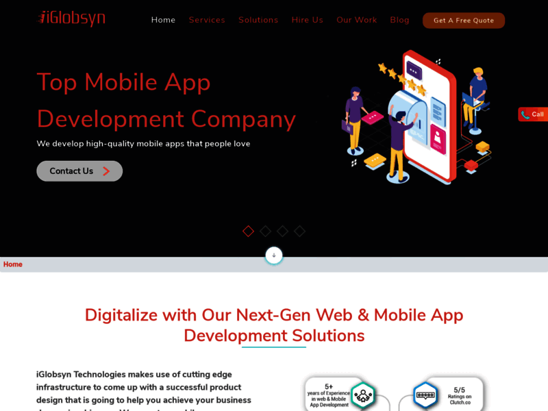 Website's screenshot : iGlobsyn Technologies - App Development Company