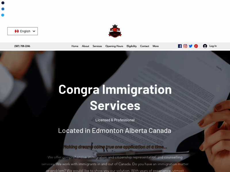 Website's screenshot : Congra Immigration Services