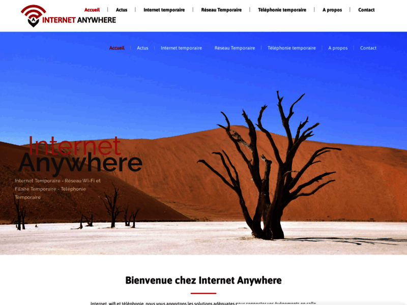 Screenshot du site : Internet Anywhere