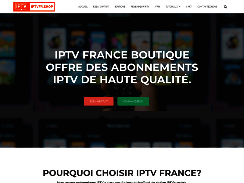 Screenshot du site : Boutique IPTV France et Europe