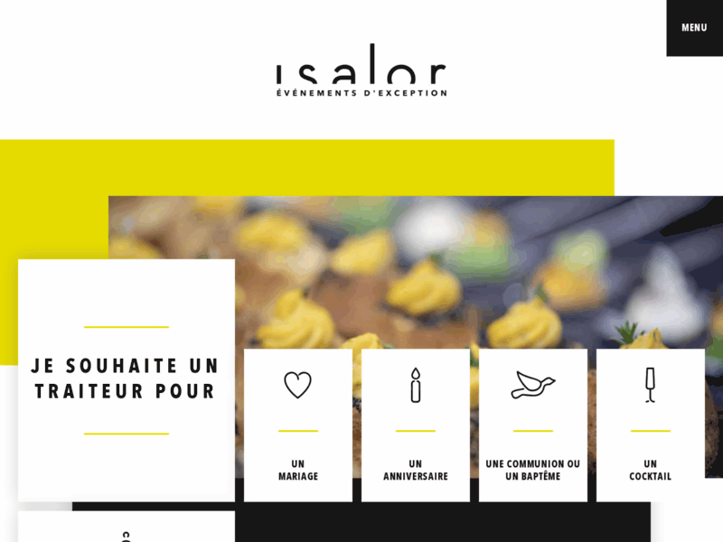 Screenshot du site : Traiteur Isalor à Mulhouse