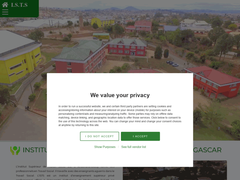 Screenshot du site : Etablissement privé Antananarivo