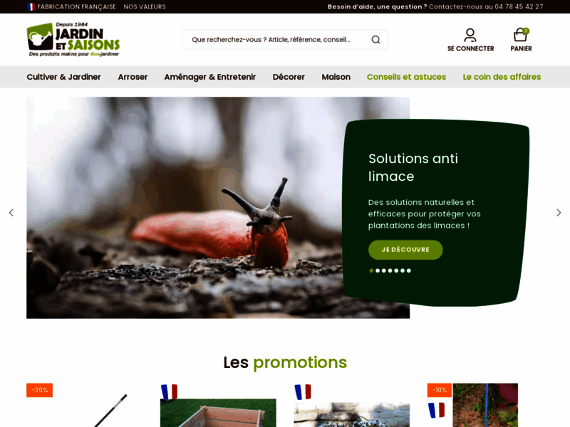 Screenshot du site : Jardin et Saisons
