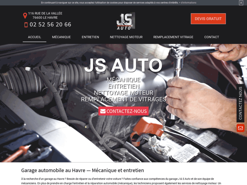 Screenshot du site : Garage mécanique au Havre - J & S auto