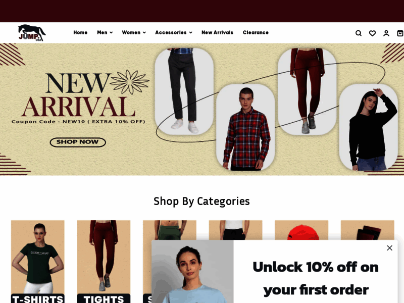 Site screenshot : Jump USA - Fashion Retail Brand