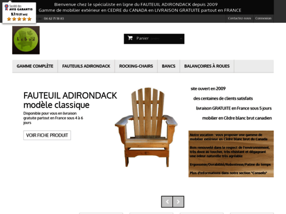 Détails : KEBEK - kebek specialiste fauteuil adirondack cedre blanc