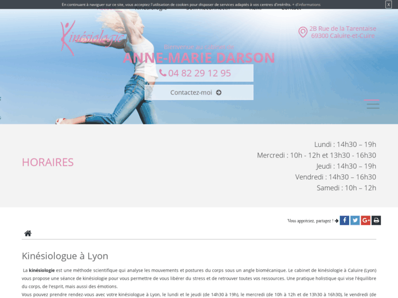 Screenshot du site : Cabinet kinésiologue à Caluire
