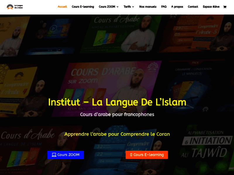 Screenshot du site : Institut la langue de l'islam