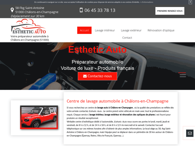 Screenshot du site : Lavage intérieur de voiture à Châlons-en-Champagne