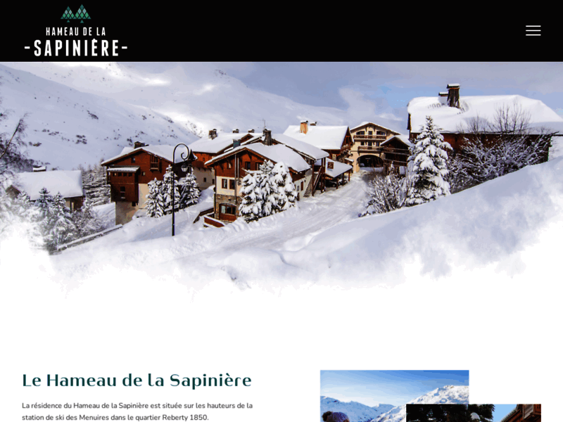 Screenshot du site : Le Hameau de la Sapinière - Les Menuires