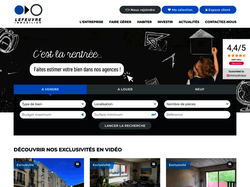Screenshot du site : Agence immobilière à Nantes