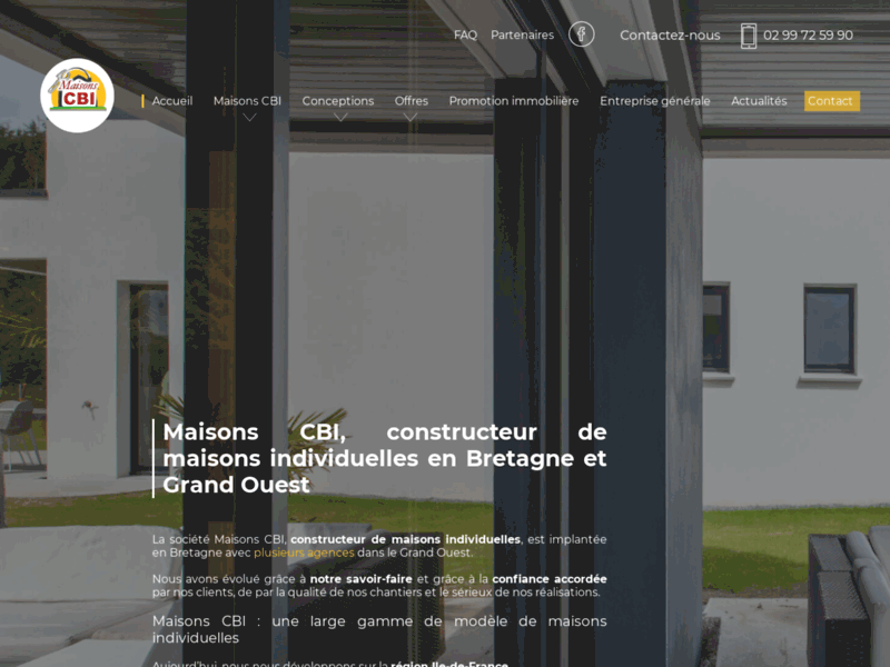 Screenshot du site : Maisons CBI : constructeur maisons 44 - 56