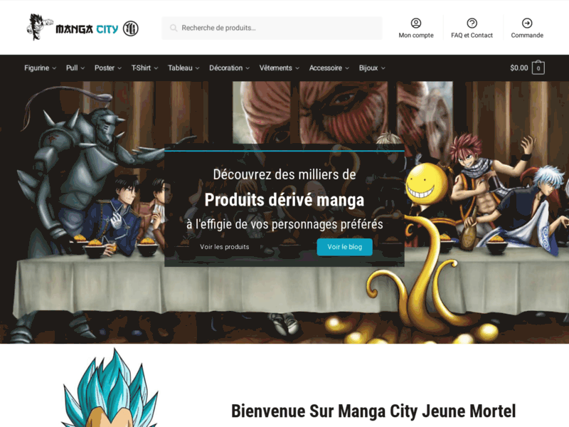 Screenshot du site : Manga City