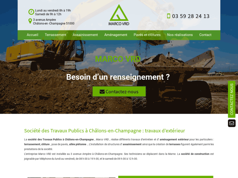 Screenshot du site : Société de pose de pavés à Châlons-en-Champagne