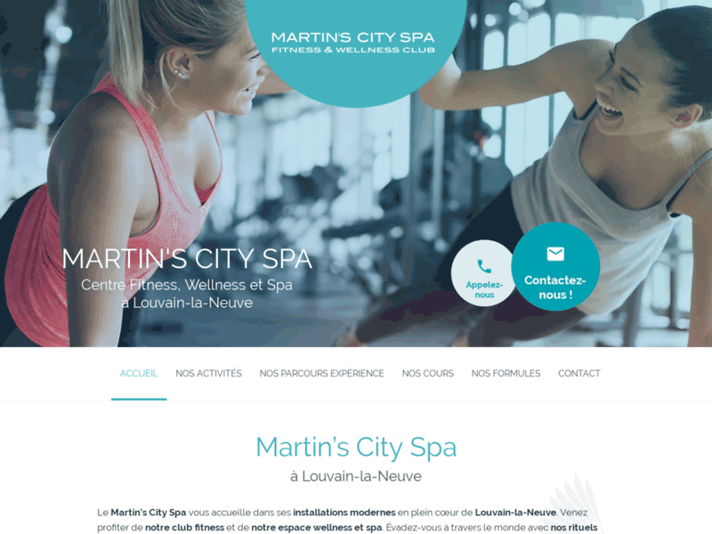 Screenshot du site : Martin's City Spa - Fitness & Wellness Club