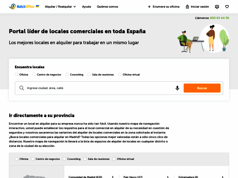 Screenshot del sitio : MatchOffice.es