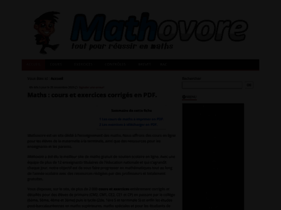 Faites progresser votre enfant en Maths avec Mathovore