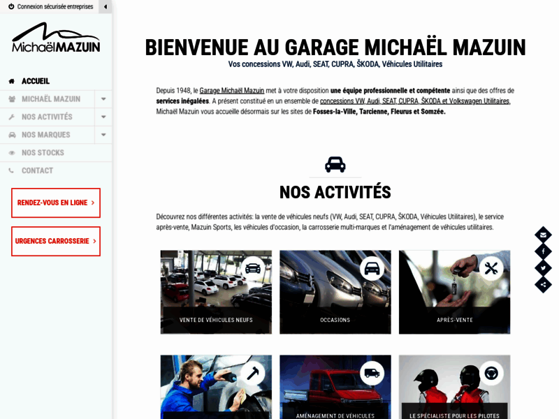 Screenshot du site : Michaël Mazuin