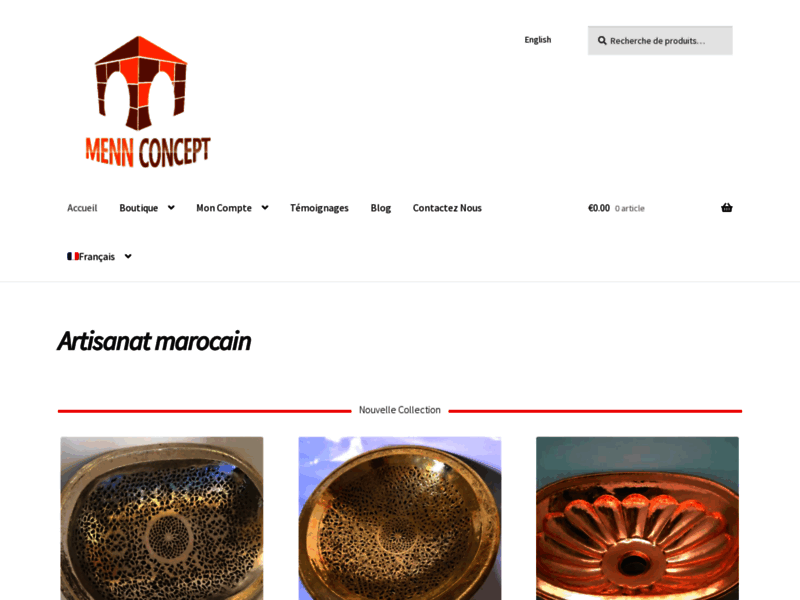 Screenshot du site : Artisanat marocaine