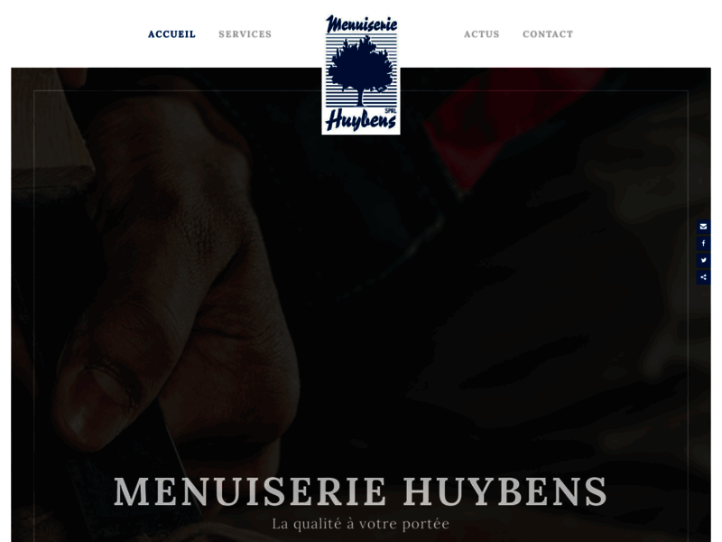 Screenshot du site : Mesnuiserie Huybens