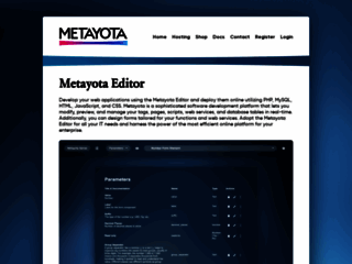 Website's thumnail : METAYOTA online web app creator-web space-server