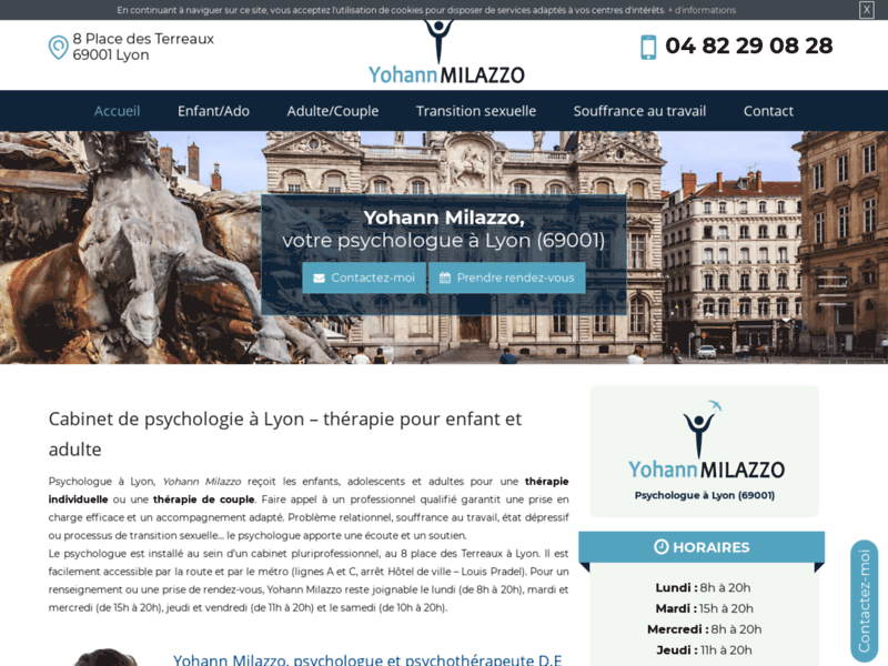Screenshot du site : Besoin d'un psychologue à Lyon ?