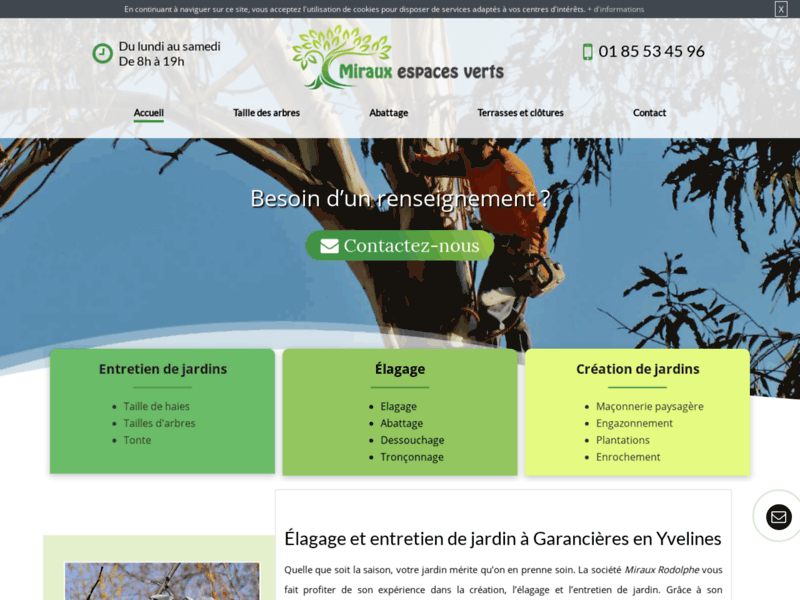 Screenshot du site : Entretien de jardin à Garancières