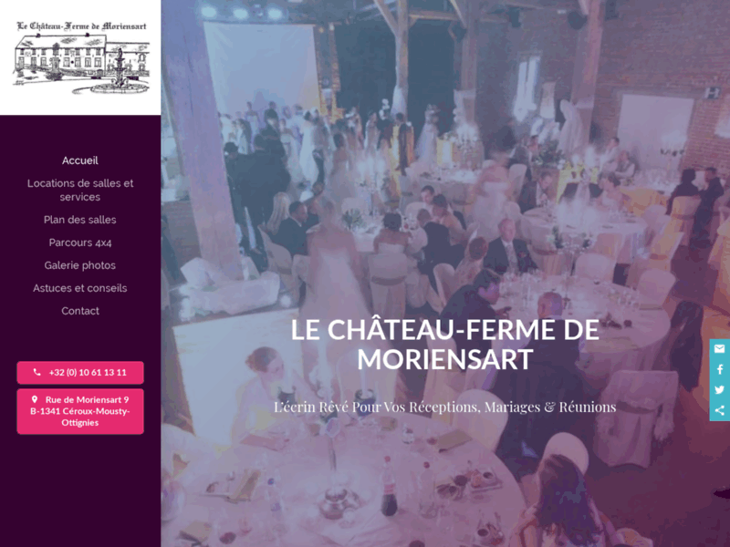 Screenshot du site : Château-Ferme de Moriensart