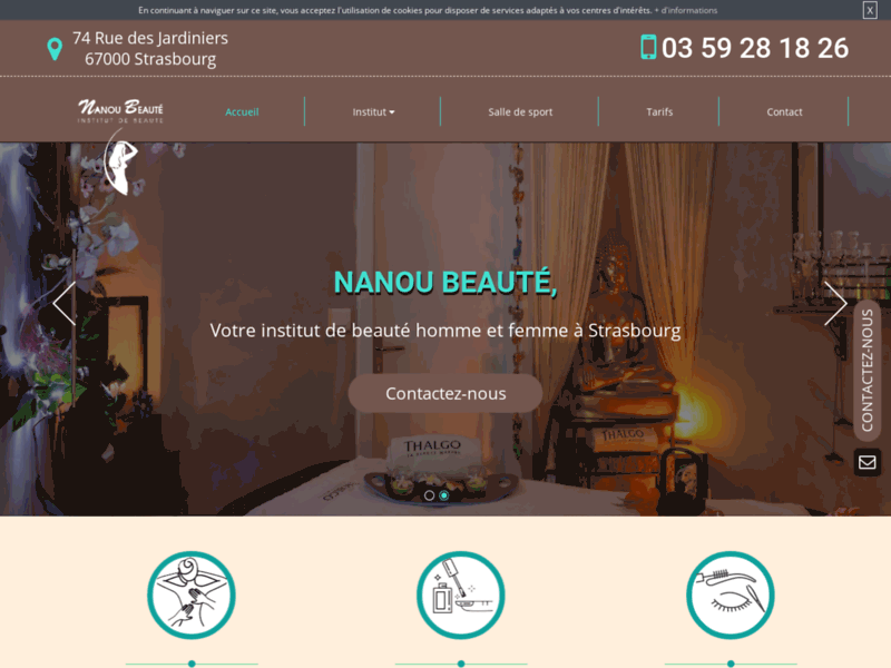 Screenshot du site : Trouvez votre salle de beauté à Strasbourg (67)