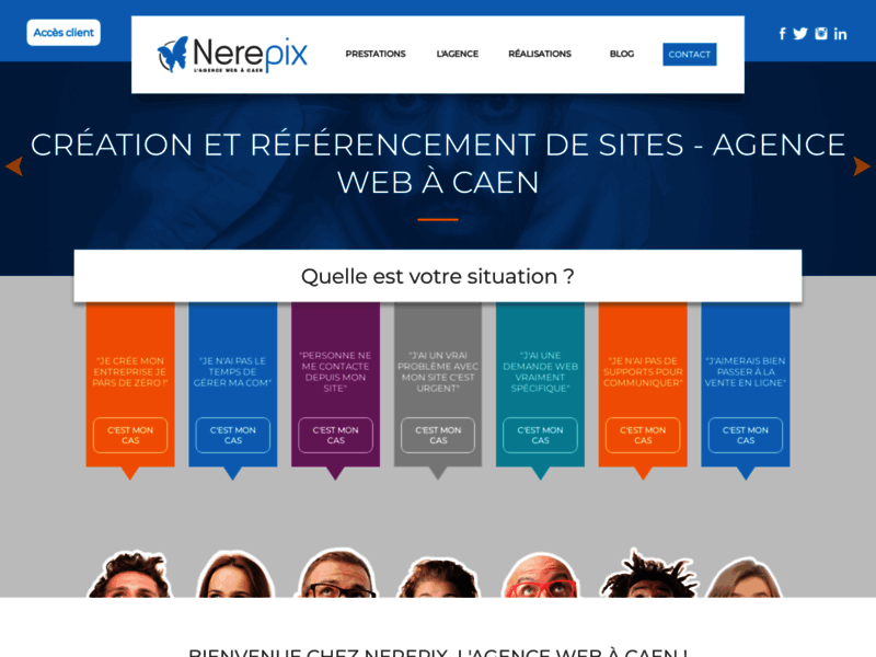Screenshot du site : NEREPIX - agence web à Caen