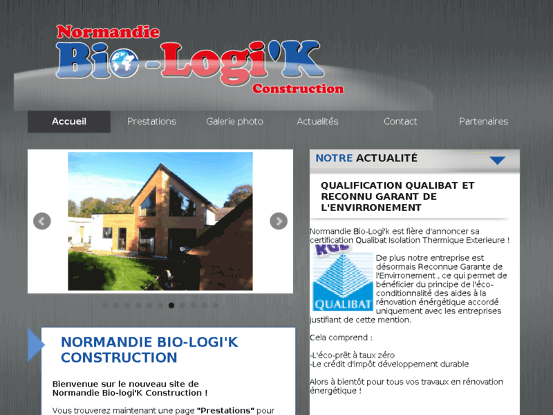 Screenshot du site : Normandie Bio-Logi'k Construction