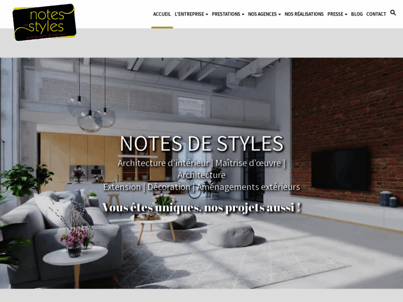 Screenshot du site : Notes de Styles