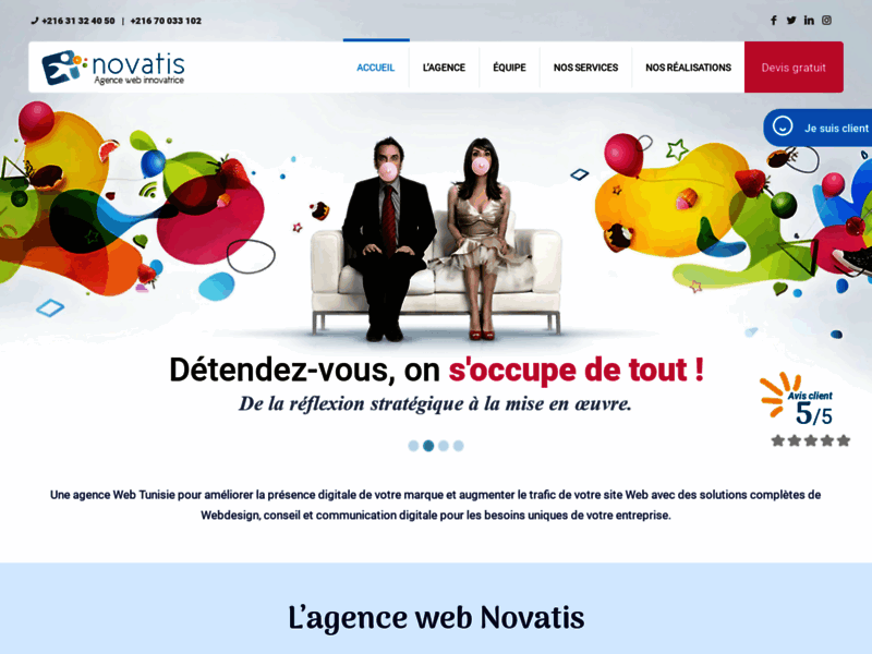 Screenshot du site : Agence web tunisie