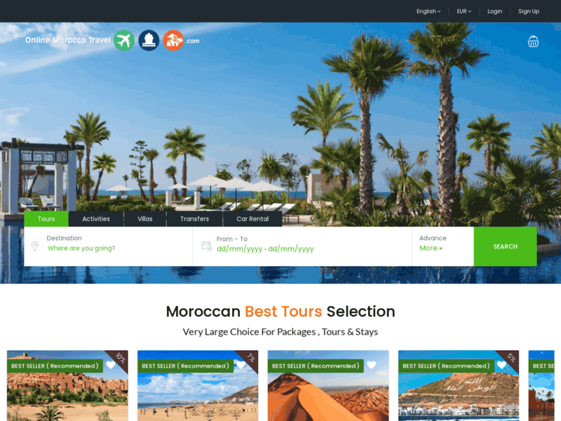 Screenshot du site : Online Morocco Travel
