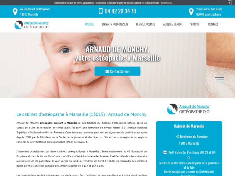 Screenshot du site : Ostéopathe pour femme enceinte à Marseille 15