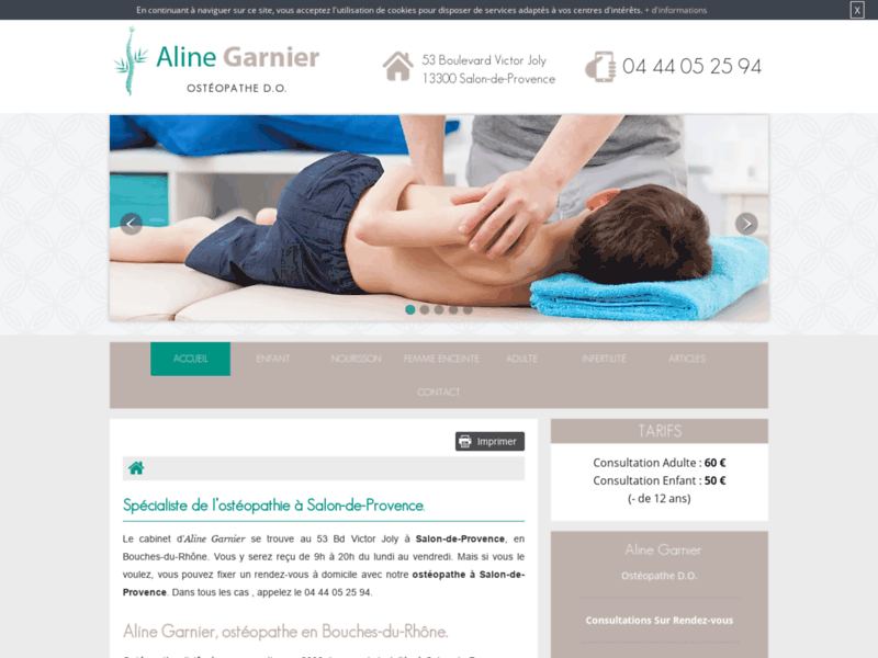 Screenshot du site : Consultez votre osteopathe à Salon-de-Provence