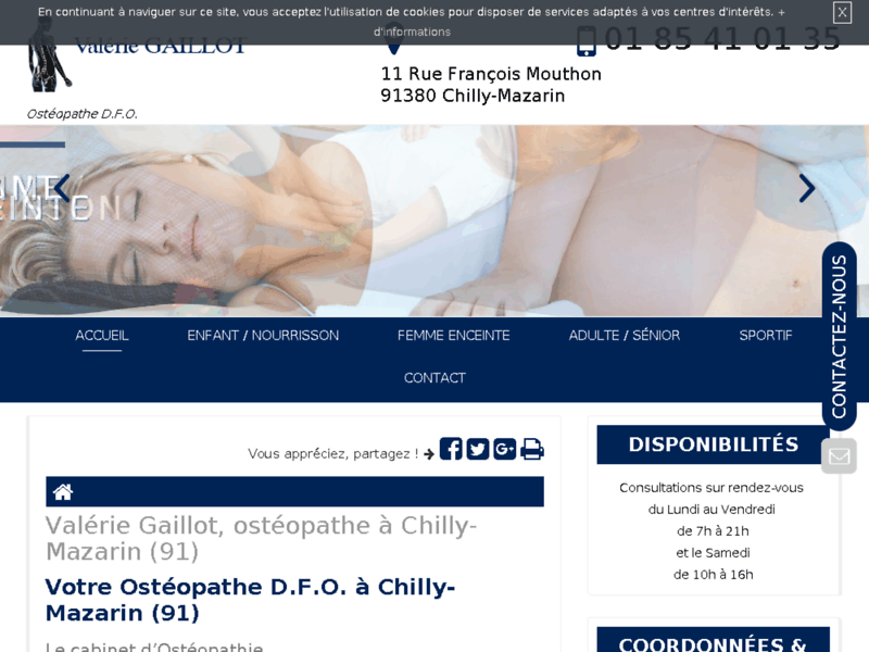 Screenshot du site : Ostéopathe Sport à Chilly-Mazarin (91)