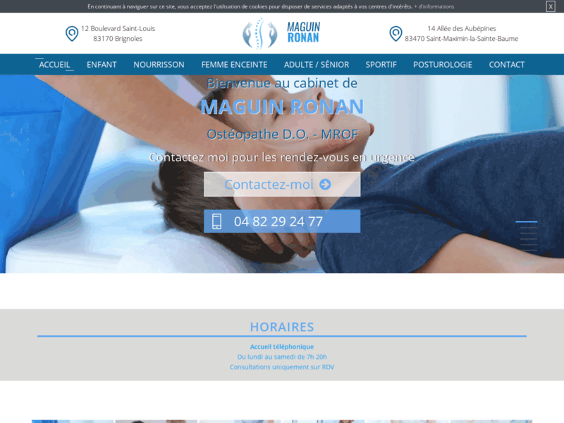 Screenshot du site : Consultez un osteopathe à Saint-Maximin