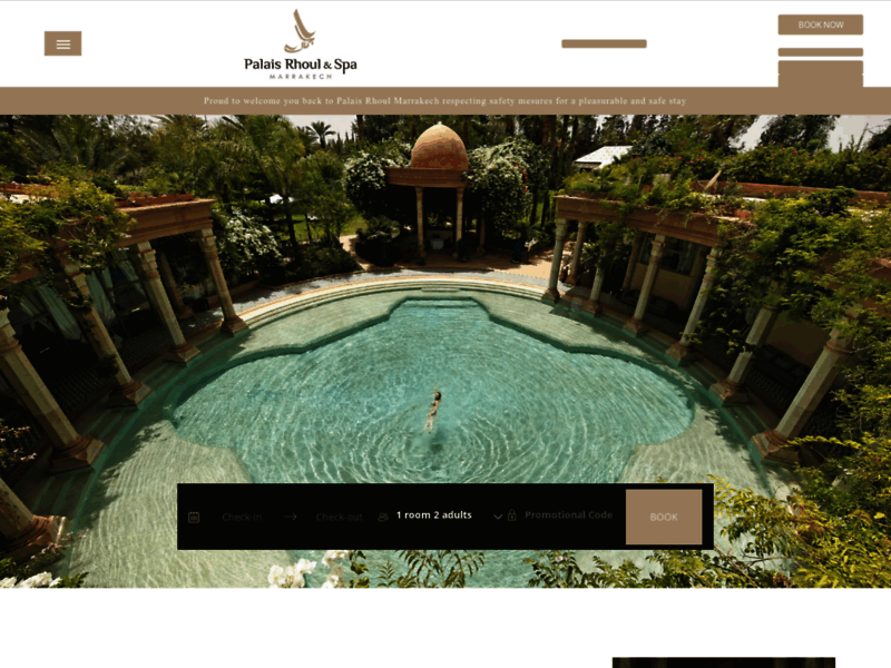 Screenshot du site : Hotel luxe Marrakech