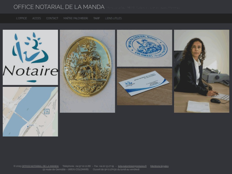 Screenshot du site : Notaire Alpes-Maritimes Nice Côte d'Azur