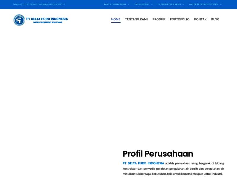 Website's screenshot : PT DELTA PURO INDONESIA