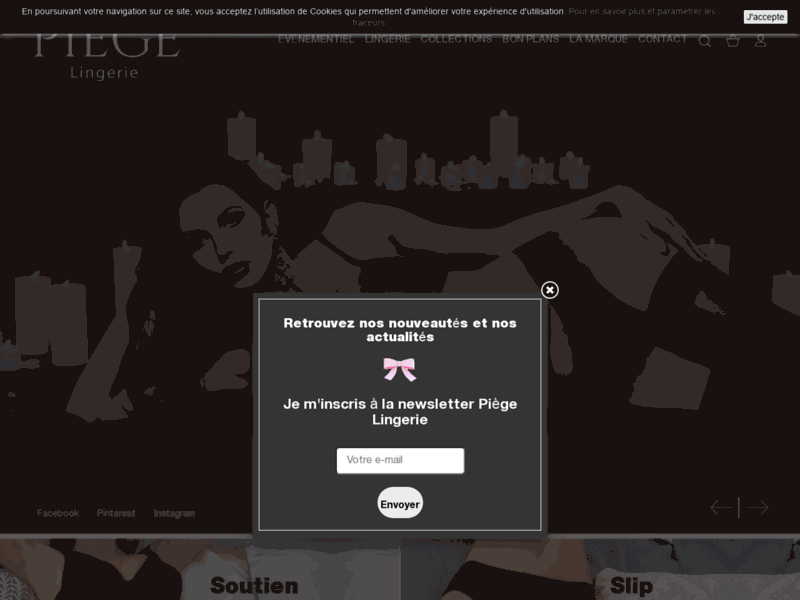Screenshot du site : La lingerie de Marque - Piège Lingerie