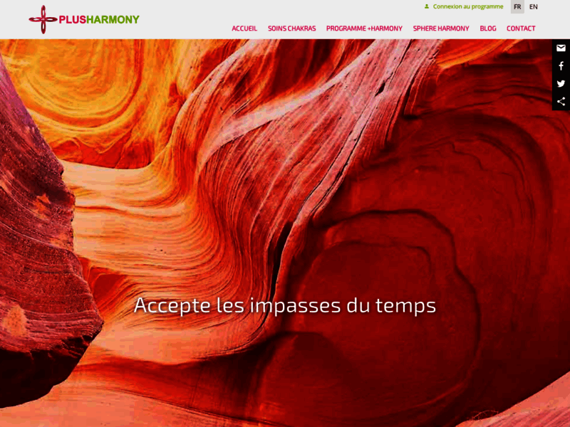 Screenshot du site : Plus Harmony - Harmonisation de vos chakras