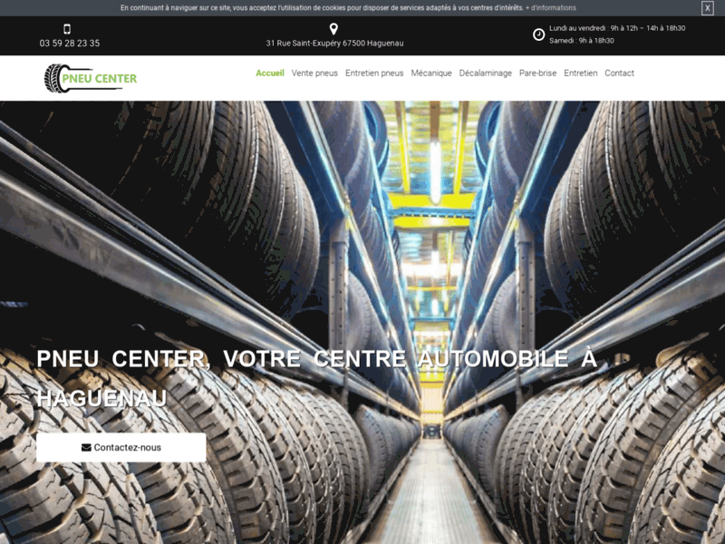 Screenshot du site : Entretien pneumatique à Haguenau