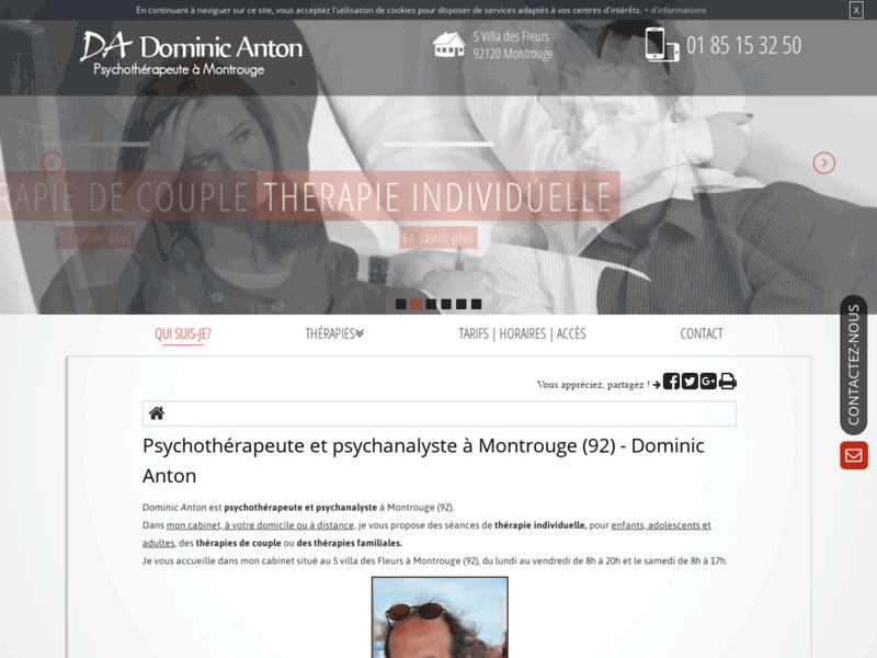 Screenshot du site : Cabinet de psychotherapeute de couple à Montrouge