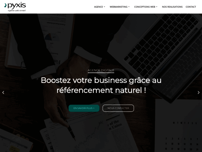 Screenshot du site : Pyxis - Agence digitale Montpellier