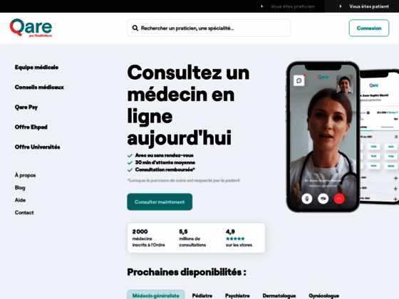 Qare : La consulation vidéo avec un médecin français