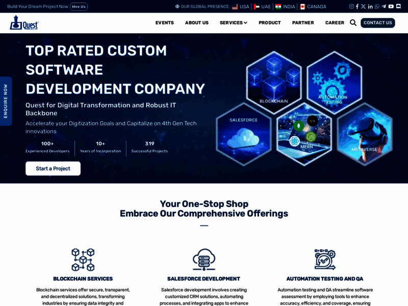 Website's screenshot : blockchain development company